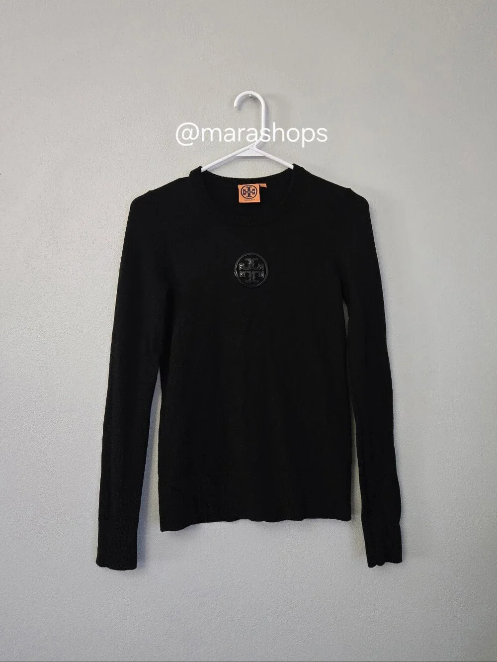 Tory Burch Logo Medallion Wool Sweater Black